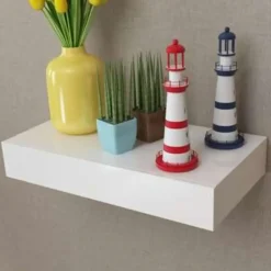 Wandplanken-vidaXL - Wandplank - Wit - MDF