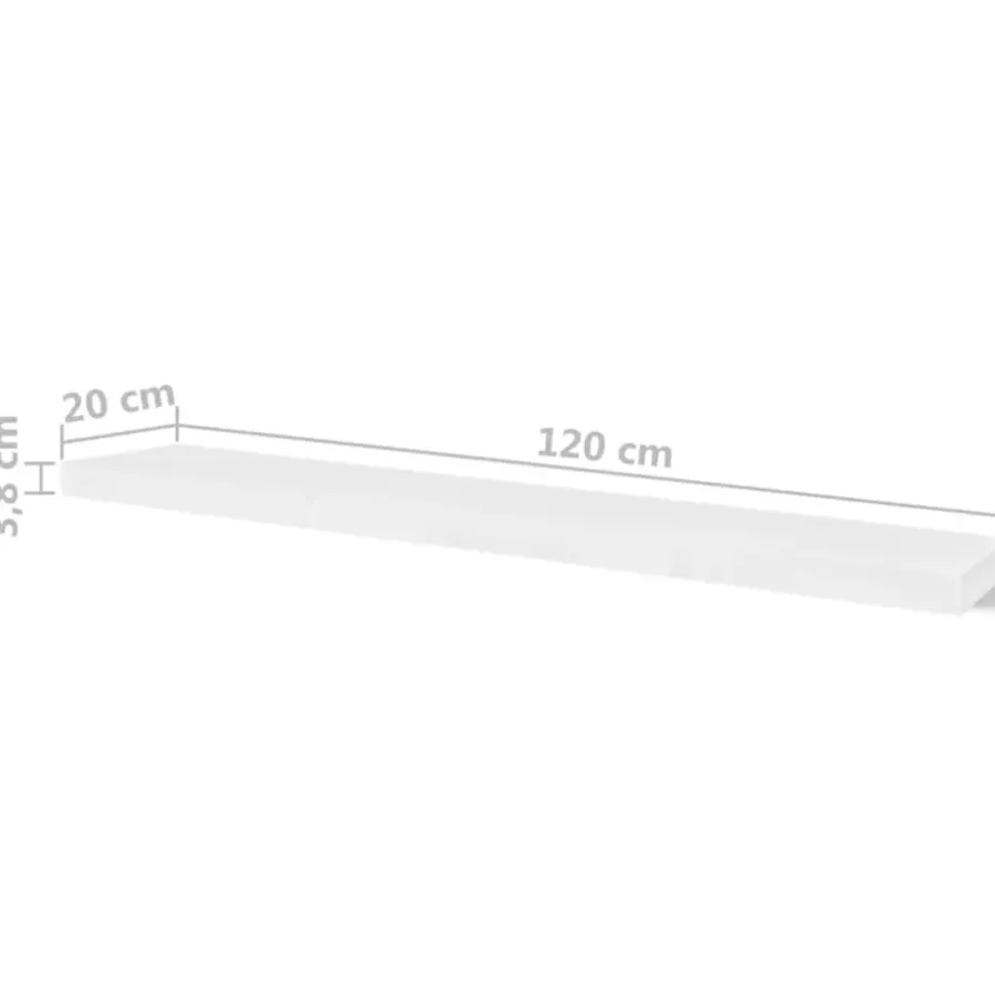 Wandplanken-vidaXL - Wandrek - Wit - MDF - 120 cm - 4 stuks