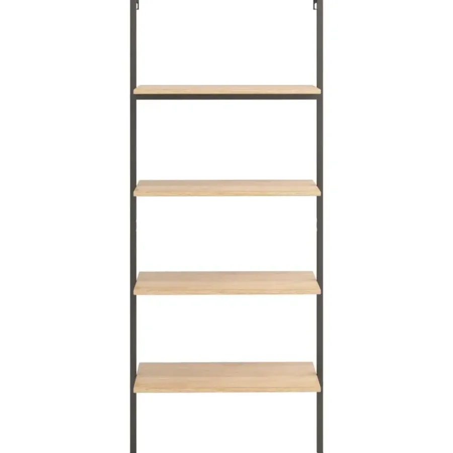 Wandrekken-vidaXL - Wandrek met 4 schappen - Lichtbruin - Bewerkt hout - 64 x 35 x 152.5 cm