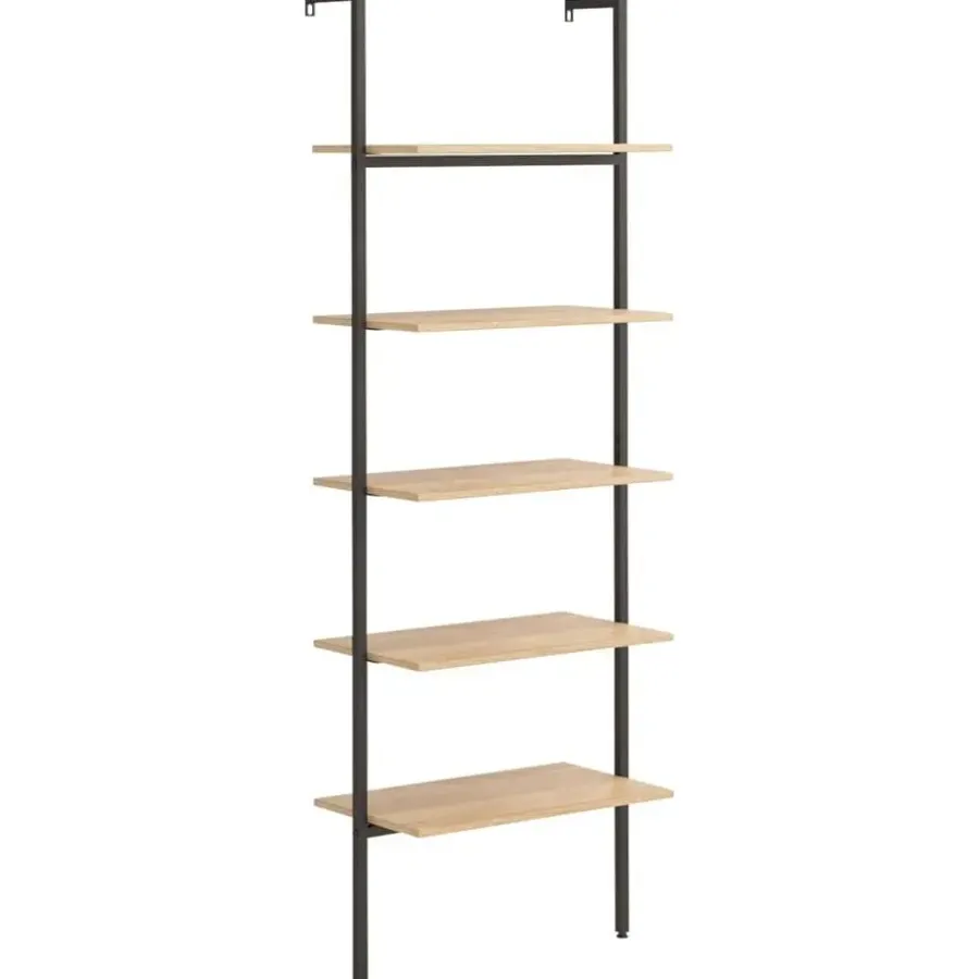 vidaXL - Wandrek met 5 schappen - Bruin - Bewerkt hout - 64 x 35 x 185 cm