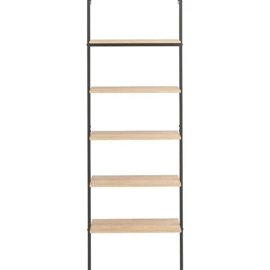 vidaXL - Wandrek met 5 schappen - Bruin - Bewerkt hout - 64 x 35 x 185 cm