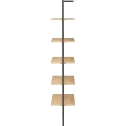 vidaXL - Wandrek met 5 schappen - Bruin - Bewerkt hout - 64 x 35 x 185 cm