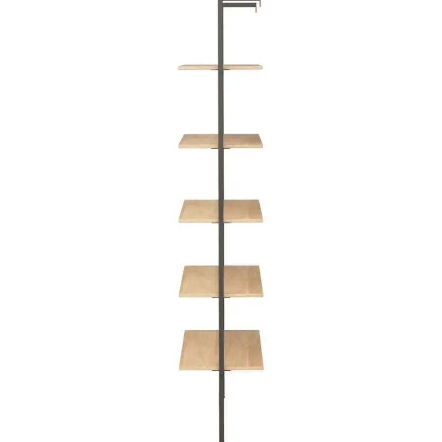 vidaXL - Wandrek met 5 schappen - Bruin - Bewerkt hout - 64 x 35 x 185 cm