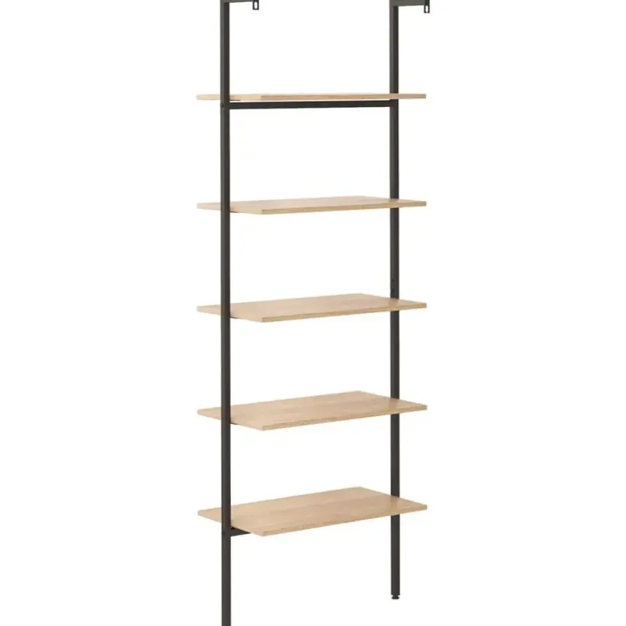 vidaXL - Wandrek met 5 schappen - Bruin - Bewerkt hout - 64 x 35 x 185 cm