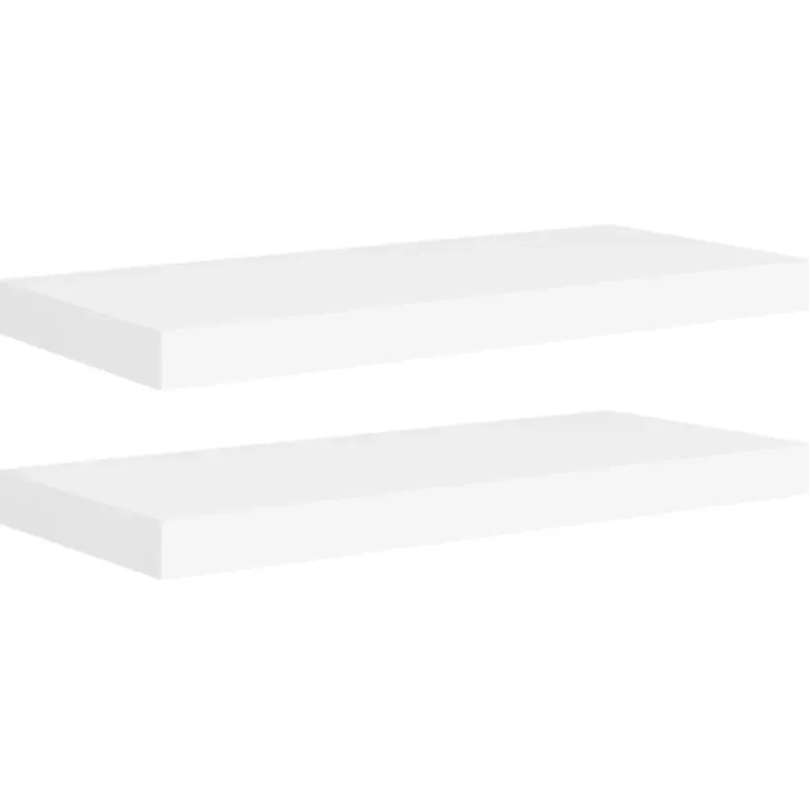 Wandplanken-vidaXL - Wandschap - Wit - MDF - 60 x 23.5 x 3.8 cm - 2 stuks