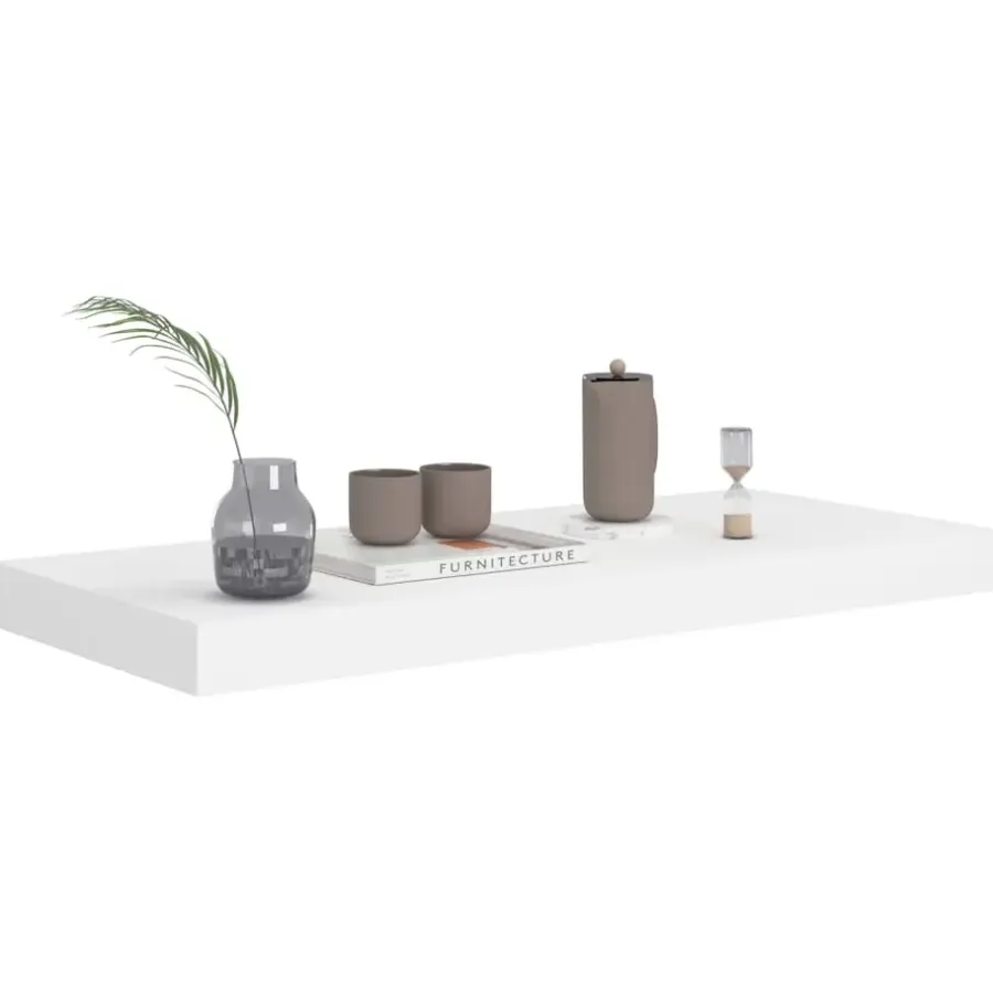 Wandplanken-vidaXL - Wandschap - Wit - MDF - 60 x 23.5 x 3.8 cm - 2 stuks