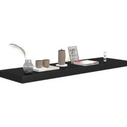 vidaXL - Wandschap - Zwart - MDF - 90 x 23.5 x 3.8 cm - 2 stuks