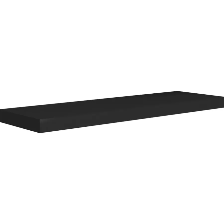 Wandplanken-vidaXL - Wandschap - Zwart - MDF - 80 x 23.5 x 3.8 cm - 2 stuks