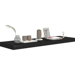Wandplanken-vidaXL - Wandschap - Zwart - MDF - 80 x 23.5 x 3.8 cm - 2 stuks