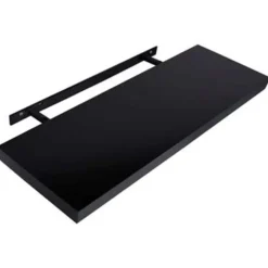 Wandplanken-vidaXL - Wandschap - Zwart - MDF - 120 x 20 x 3.8 cm - 2 stuks
