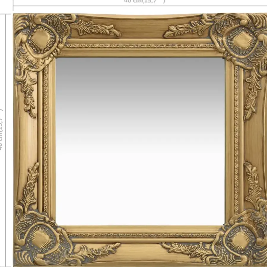 Spiegels-vidaXL - Wandspiegel - Goud - Hout - 40 x 40 cm