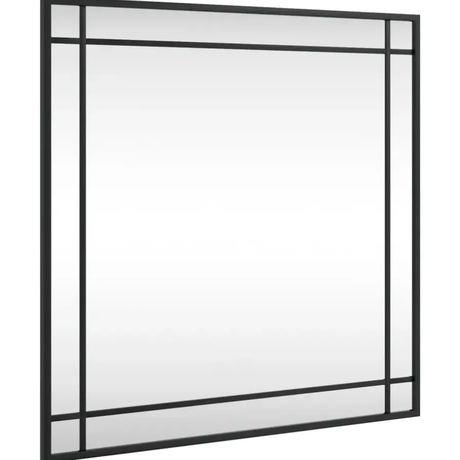Spiegels-vidaXL - Wandspiegel - Zwart - IJzer - 60 x 60 cm