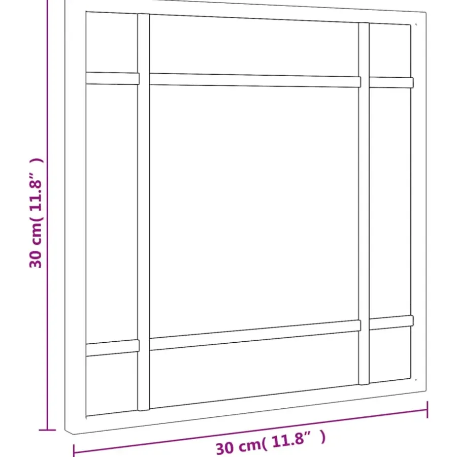 Spiegels-vidaXL - Wandspiegel - Zwart - IJzer - 30 x 30 cm