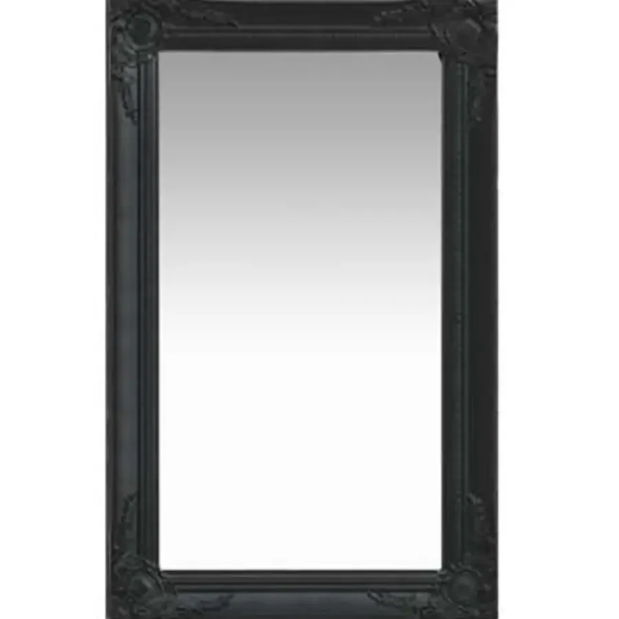Spiegels-vidaXL - Wandspiegel - Zwart - Hout - 50 x 80 cm