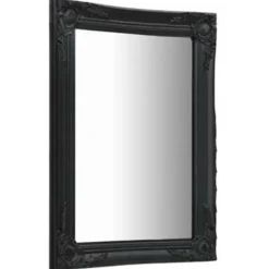 Spiegels-vidaXL - Wandspiegel - Zwart - Hout - 50 x 80 cm