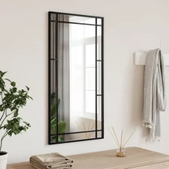 Spiegels-vidaXL - Wandspiegel - Zwart - IJzer - 40 x 80 cm