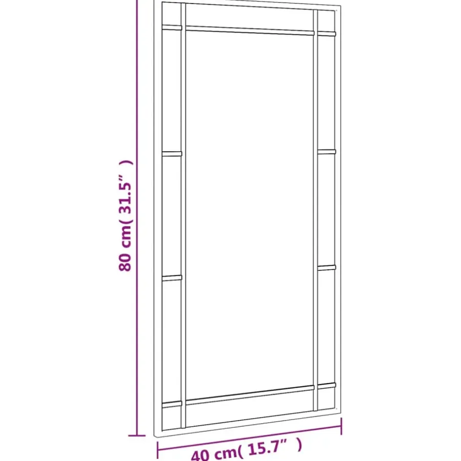 Spiegels-vidaXL - Wandspiegel - Zwart - IJzer - 40 x 80 cm