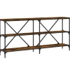 Sidetables-vidaXL - Wandtafel - Bruin - Bewerkt hout