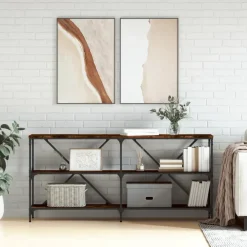 Sidetables-vidaXL - Wandtafel - Bruin - Bewerkt hout