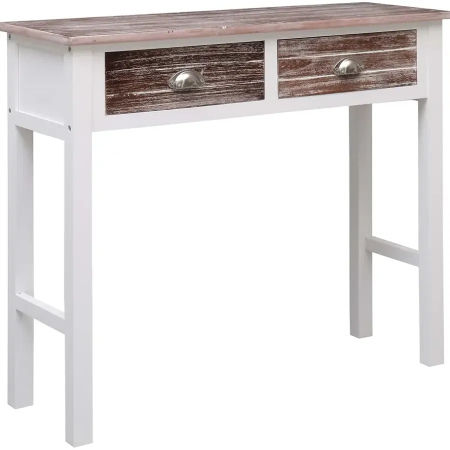Sidetables-vidaXL - Wandtafel - Bruin - Hout