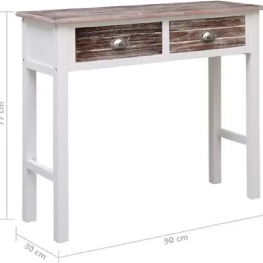 Sidetables-vidaXL - Wandtafel - Bruin - Hout