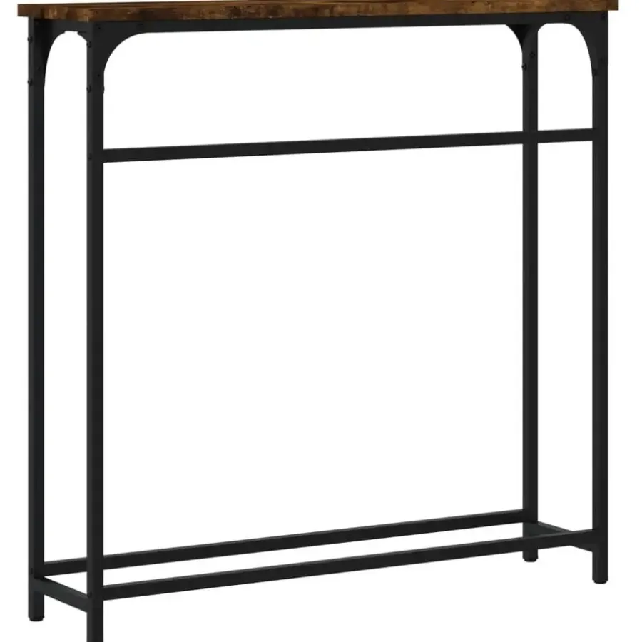 Sidetables-vidaXL - Wandtafel - Gerookt eiken - Bewerkt hout - 75x19.5x75 cm