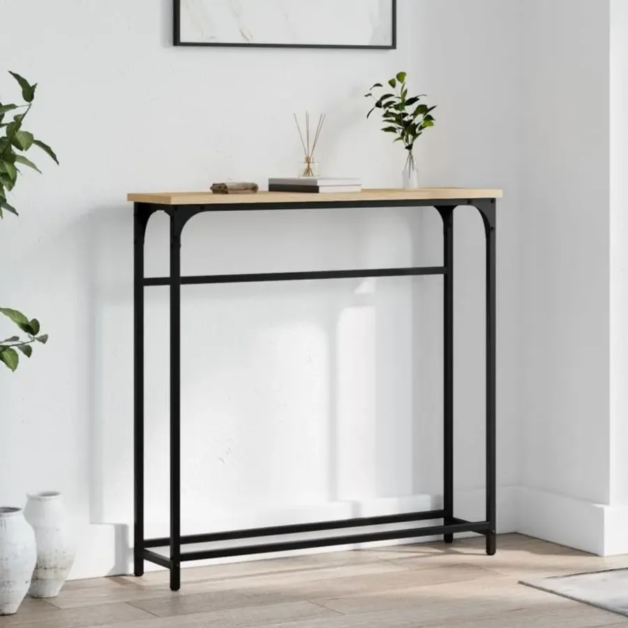 vidaXL - Wandtafel - Sonoma eiken - Bewerkt hout - 75x19.5x75 cm