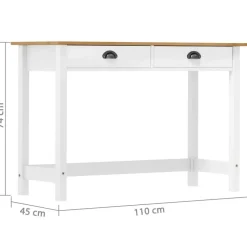vidaXL - Wandtafel - Wit - Grenenhout