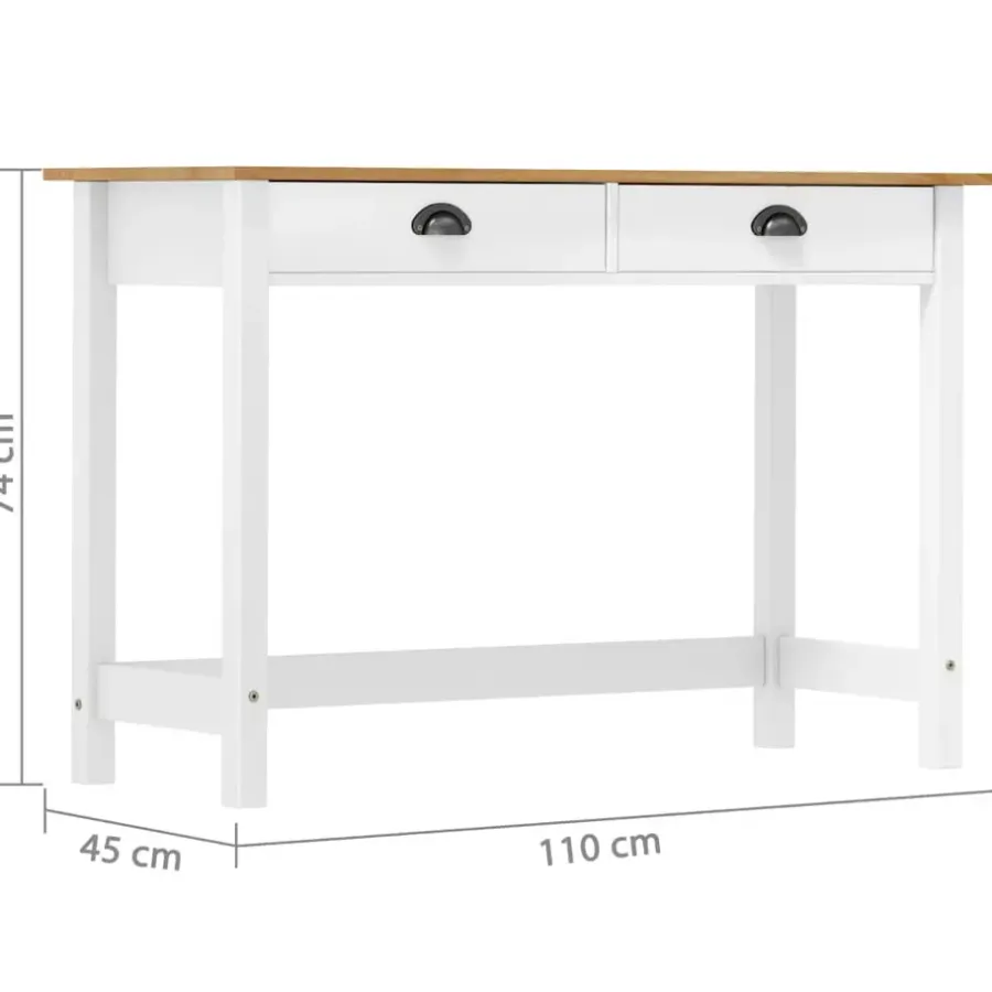 vidaXL - Wandtafel - Wit - Grenenhout