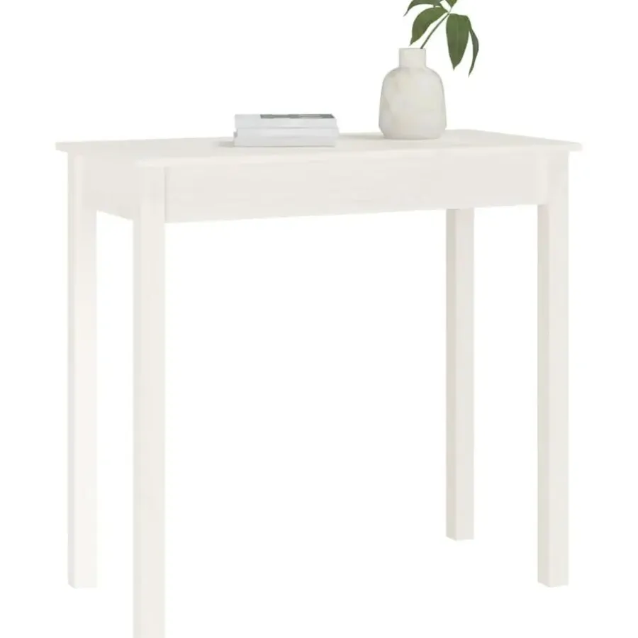 Sidetables-vidaXL - Wandtafel - Wit - Massief grenenhout - 80x40x75 cm