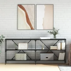 Sidetables-vidaXL - Wandtafel - Zwart - Bewerkt hout