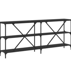 Sidetables-vidaXL - Wandtafel - Zwart - Bewerkt hout