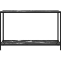 vidaXL - Wandtafel - Zwart - Glas - 120 x 35 x 75 cm