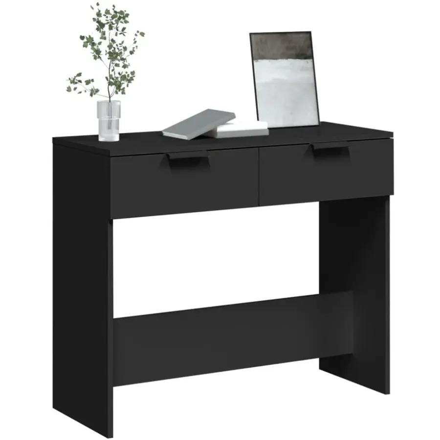 Sidetables-vidaXL - Wandtafel - Zwart - Bewerkt hout