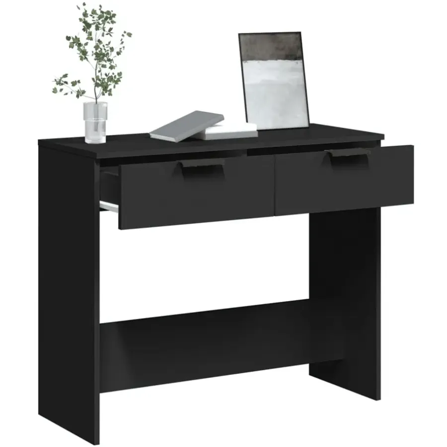 Sidetables-vidaXL - Wandtafel - Zwart - Bewerkt hout
