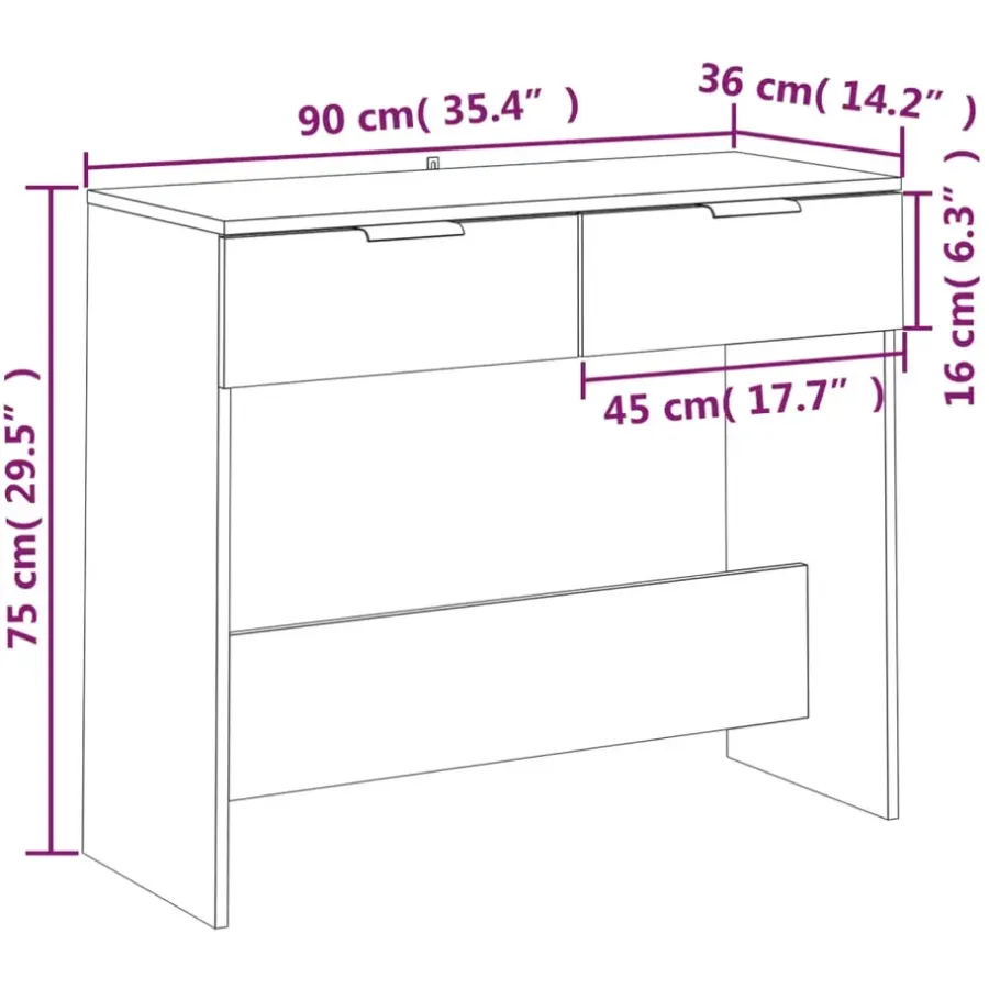 Sidetables-vidaXL - Wandtafel - Zwart - Bewerkt hout