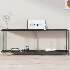 Sidetables-vidaXL - Wandtafel - Zwart - Glas