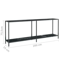 Sidetables-vidaXL - Wandtafel - Zwart - Glas