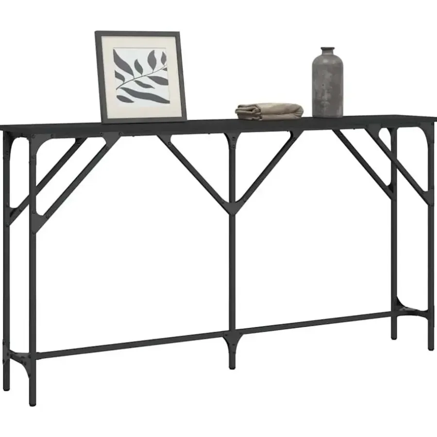 Sidetables-vidaXL - Wandtafel - Zwart - Bewerkt hout