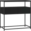 vidaXL - Wandtafel met 2 lades - Zwart - Bewerkt hout en metaal - 75x40x75 cm