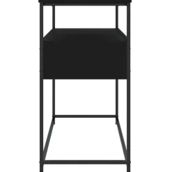 vidaXL - Wandtafel met 2 lades - Zwart - Bewerkt hout en metaal - 100x40x75 cm