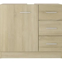 vidaXL - Wastafelkast - Bruin - Bewerkt hout