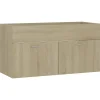 Wastafelkasten-vidaXL - Wastafelkast - Bruin - Bewerkt hout - 90 x 38.5 x 46 cm