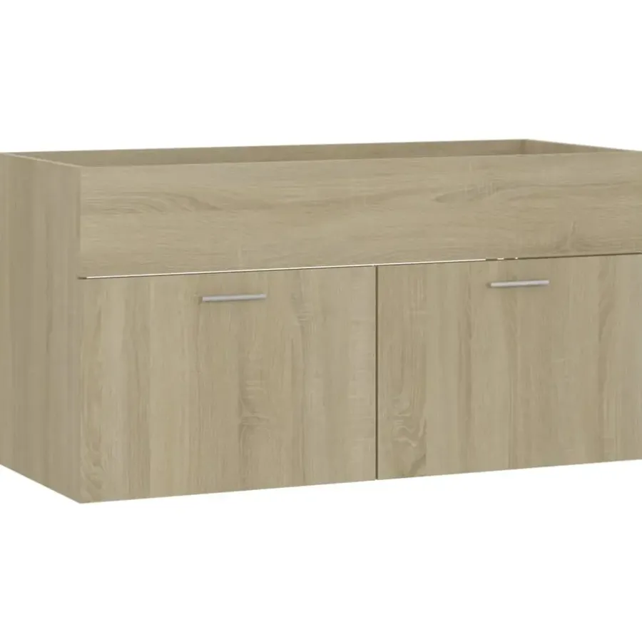 Wastafelkasten-vidaXL - Wastafelkast - Bruin - Bewerkt hout - 90 x 38.5 x 46 cm