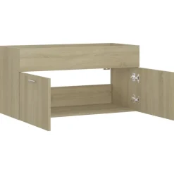 Wastafelkasten-vidaXL - Wastafelkast - Bruin - Bewerkt hout - 90 x 38.5 x 46 cm
