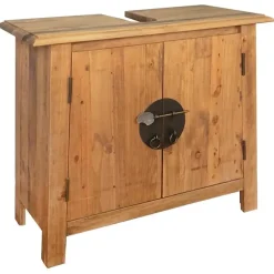 Wastafelkasten-vidaXL - Wastafelkast - Bruin - Grenenhout