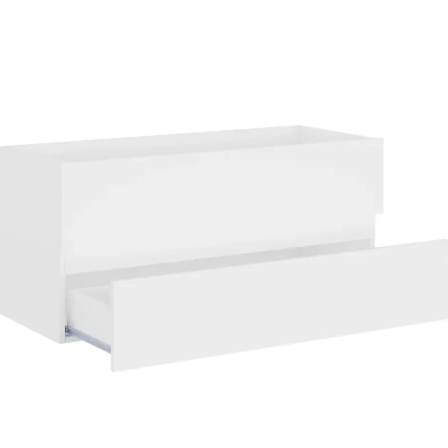 Wastafelkasten-vidaXL - Wastafelkast - Wit - Bewerkt hout - 100 x 38.5 x 45 cm