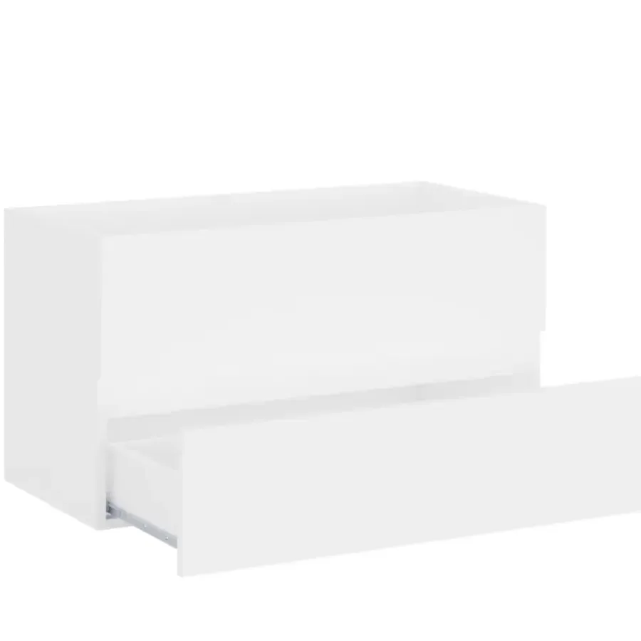 Wastafelkasten-vidaXL - Wastafelkast - Wit - Bewerkt hout - 80 x 38.5 x 45 cm