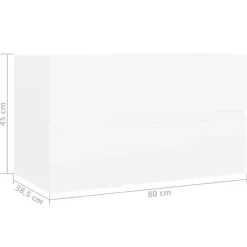 Wastafelkasten-vidaXL - Wastafelkast - Wit - Bewerkt hout - 80 x 38.5 x 45 cm