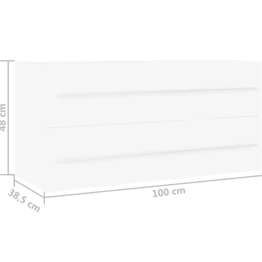 Wastafelkasten-vidaXL - Wastafelkast - Wit - Bewerkt hout - 100 x 38.5 x 48 cm